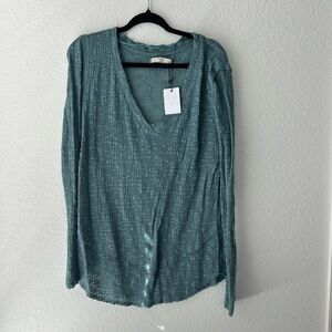 We The Free Aqua Knit Top
